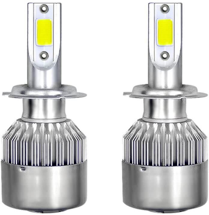 C6 LED H7 headlight bulbs COB 8