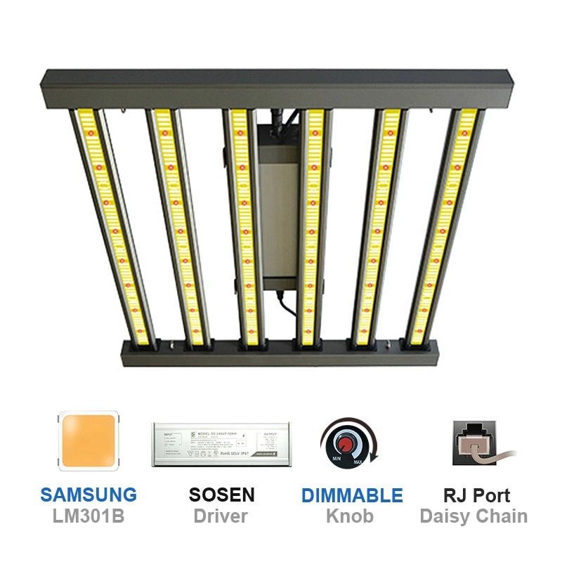 SS4800 Full Spectrum App Controlled Dimmable Led Grow Lights 480W Bars Samsung LED Lm301b